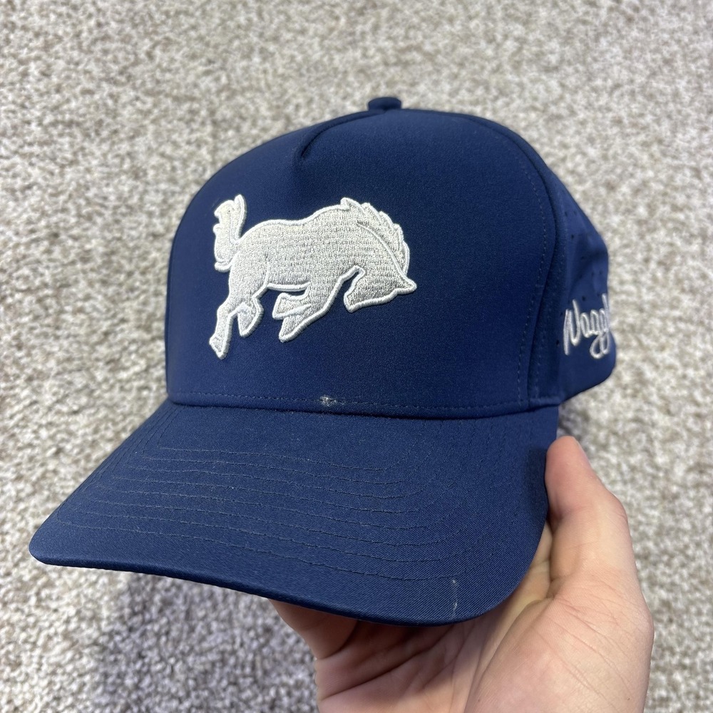 Waggle Hat Cap Snap Back Mens One Size Blue Horse Golf Perforated Breathable